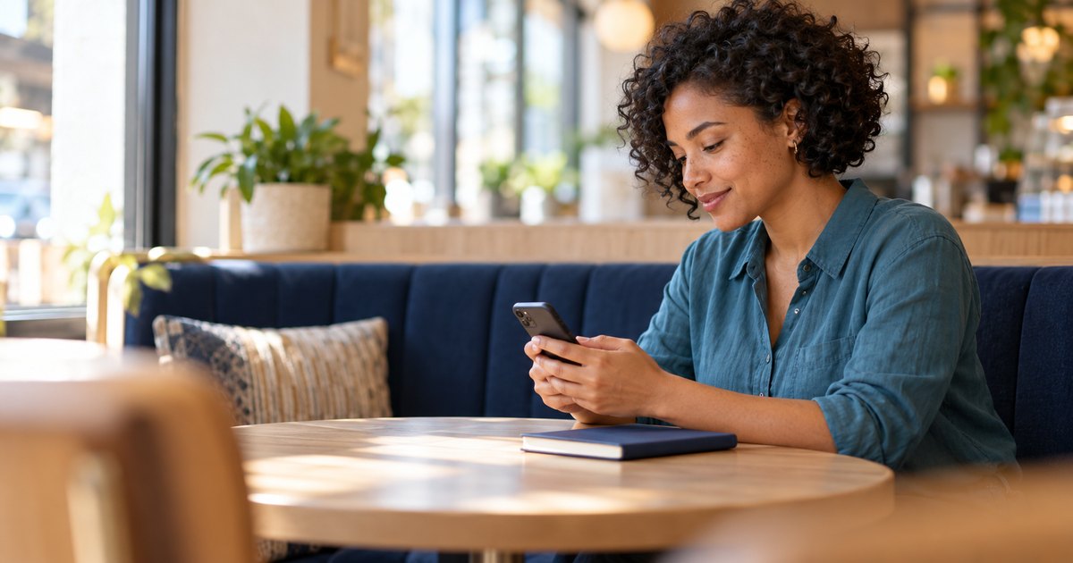 Person completing an online loan application on a phone